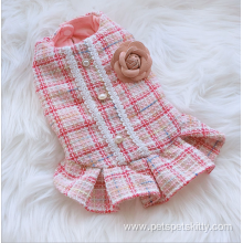 Fragrant Wind Plaid Cotton Pet Dog Winter Dress